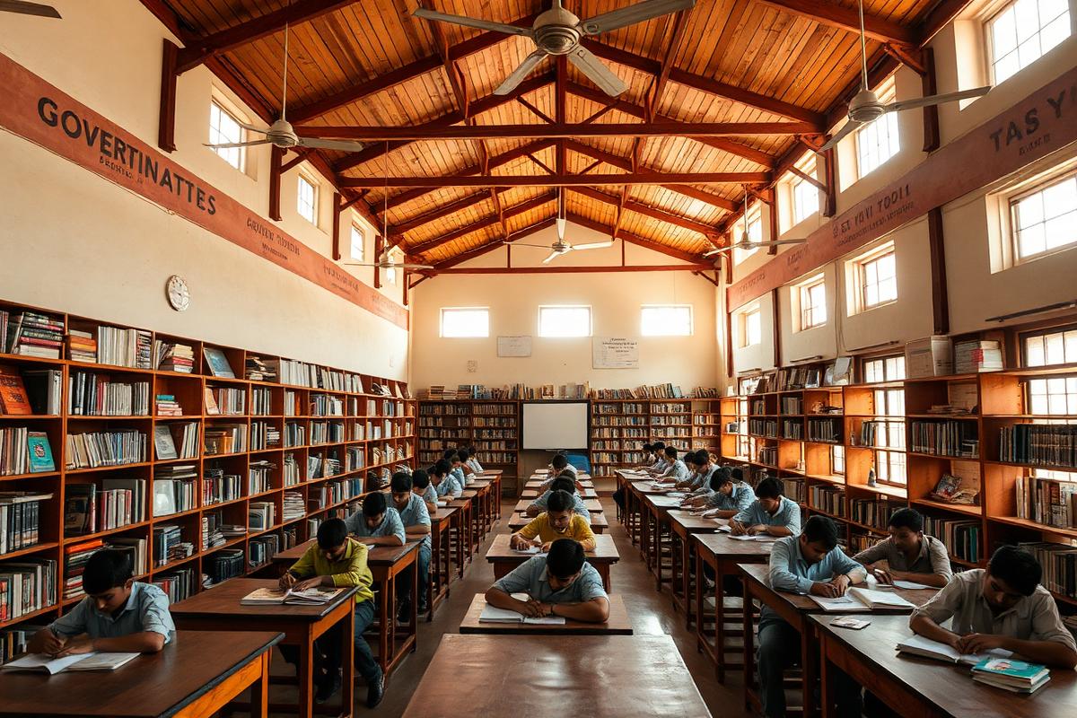 Reading hour in the school library