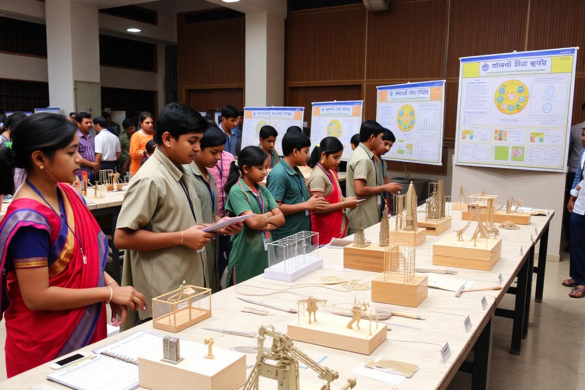 Students of the school — District Science Exhibition — First Position